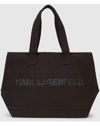 KARL LAGERFELD - Sac En Toile Avec Logo Extra-Large, Homme, Taille - Lyst