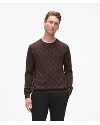 KARL LAGERFELD - Monogram Textured Crew Neck Sweater - Lyst