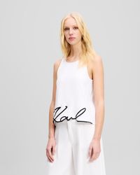 Karl Lagerfeld - Signature Hem Tank Top - Lyst