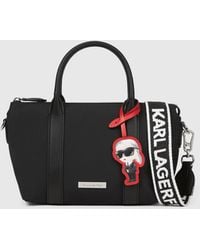 KARL LAGERFELD - Nylon Ikon Small Charm Tote Bag - Lyst