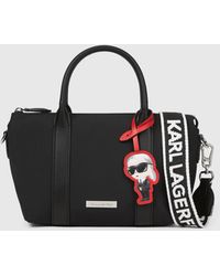 KARL LAGERFELD - Nylon Ikon Small Charm Tote Bag - Lyst