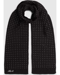 KARL LAGERFELD - K/Signature Long Rhinestone Scarf - Lyst