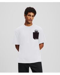 KARL LAGERFELD - Ikon Peek-A-Boo Pocket T-Shirt - Lyst