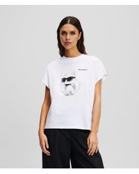 KARL LAGERFELD - Ikon Choupette Oversized T-Shirt - Lyst