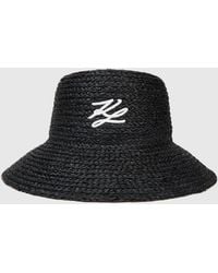 KARL LAGERFELD - Autograph Raffia Beach Bucket Hat - Lyst