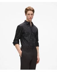 KARL LAGERFELD - Monogram Rhinestone Shirt - Lyst