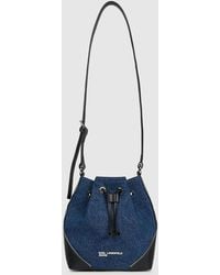 KL Jeans - Rebel Denim And Faux-Leather Bucket Bag - Lyst