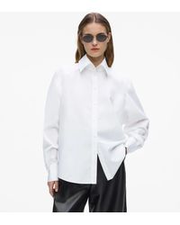 KARL LAGERFELD - Shoulder Pad Poplin Shirt - Lyst