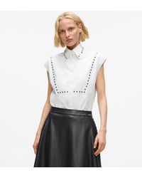 KARL LAGERFELD - Studded Poplin Shirt - Lyst
