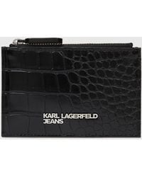 KL Jeans - Metal Logo Croco Cardholder - Lyst