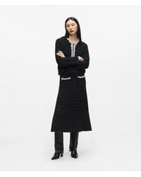 KARL LAGERFELD - Faux-Pearl Midi Knitted Skirt - Lyst