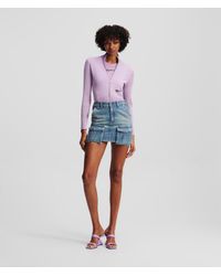 Karl Lagerfeld - Minirock Aus Denim Im Utility-Stil, Frau, Größe - Lyst