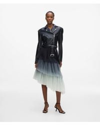 KARL LAGERFELD - Asymmetric Ombré Tulle Skirt - Lyst