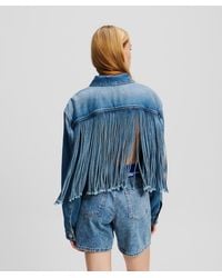 Karl Lagerfeld - Veste En Denim À Franges Décontractée - Lyst