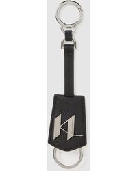 KARL LAGERFELD - K/Monogram Leather Keychain - Lyst