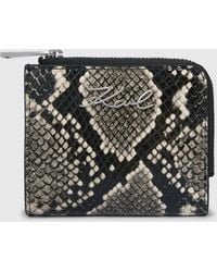 KARL LAGERFELD - K/Signature Python Small Bifold Wallet - Lyst