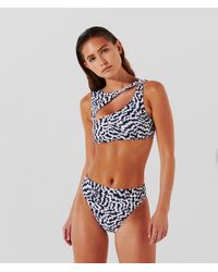 Karl Lagerfeld - Animal Print Cut-out Bikini Top - Lyst