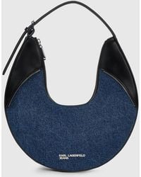 KL Jeans - Rebel Denim And Faux-Leather Hobo Bag - Lyst