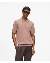 KARL LAGERFELD - Monogram Zip-Up Polo Shirt - Lyst