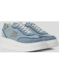 KARL LAGERFELD - Anakapri Autograph Denim Sneakers - Lyst