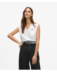 KARL LAGERFELD - Ikon V-Neck Tank Top - Lyst