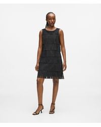 KARL LAGERFELD - Faux Leather Fringe Dress - Lyst