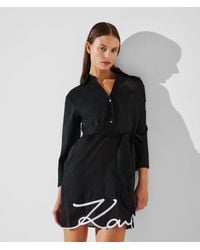 Karl Lagerfeld - K/Signature Strand-Hemdkleid, Damen, Größe - Lyst
