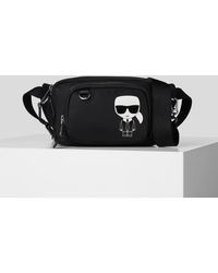 Karl Lagerfeld K/ikonik Nylon Crossbody Belt Bag - Black