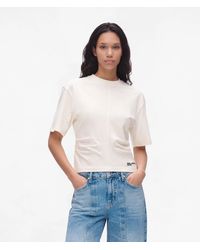 KL Jeans - Wide-Sleeved Gathered T-Shirt - Lyst