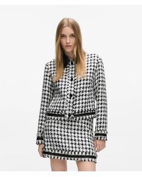 KARL LAGERFELD - Houndstooth Bouclé Jacket, Multicoloured - Lyst