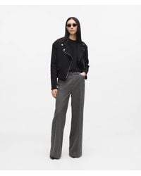 KARL LAGERFELD - Wide-Leg Flannel Pants - Lyst