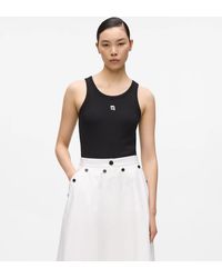 KARL LAGERFELD - Ikon Ribbed Tank Top - Lyst