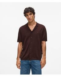 KARL LAGERFELD - Monogram Knitted Polo Shirt - Lyst