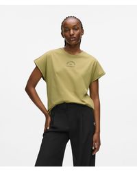 KARL LAGERFELD - Relaxed Rue St-Guillaume Glitter T-Shirt - Lyst
