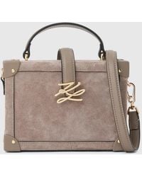 KARL LAGERFELD - K/Autograph Drop Small Suede Trunk Bag - Lyst