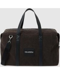 KARL LAGERFELD - K/Traveller Faux Suede Weekender Bag - Lyst