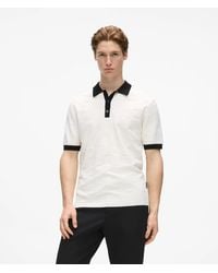 KARL LAGERFELD - Monogram Checked Polo Shirt - Lyst