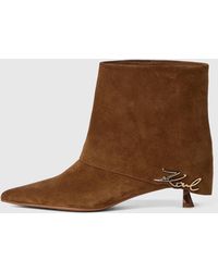 KARL LAGERFELD - Pasha Fold-Down Suede Ankle Boots - Lyst