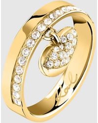 KARL LAGERFELD - Hanging Heart Charm Ring - Lyst