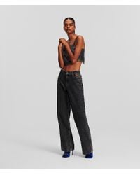 Karl Lagerfeld - Klj Chainmail Mid-rise Relaxed Jeans - Lyst