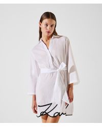 Karl Lagerfeld - K/Signature Strand-Hemdkleid, Damen, Größe - Lyst