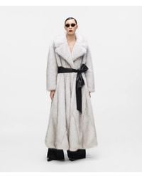 KARL LAGERFELD - Kl Studio Long Faux Fur Coat - Lyst