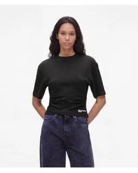 KL Jeans - Wide-Sleeved Gathered T-Shirt - Lyst