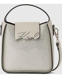KARL LAGERFELD - Exclusive K/Signature Small Rhinestone Hobo Bag - Lyst