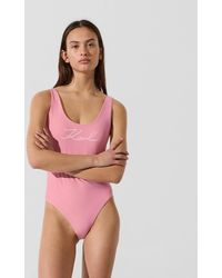KARL LAGERFELD - Signature Swimsuit - Lyst