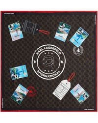 KARL LAGERFELD - Ikon Monogram Travel Stamps Scarf - Lyst