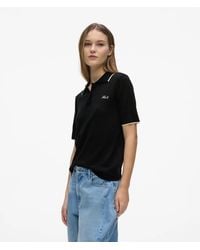 KARL LAGERFELD - Merino Wool Polo Shirt - Lyst