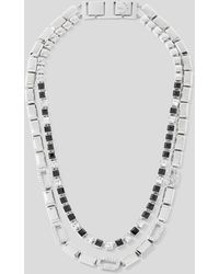 Karl Lagerfeld - Karl Signature Kristall-Pavé-Halskette, Frau, Größe - Lyst