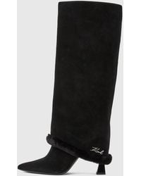 KARL LAGERFELD - Debutante High Fold-Down Boots - Lyst