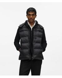 KARL LAGERFELD - Hooded Padded Gilet - Lyst